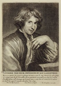 Autoritratto, tavola 33 da una serie di ritratti di artisti, inciso da Paulus Pontius da Anthony van Dyck